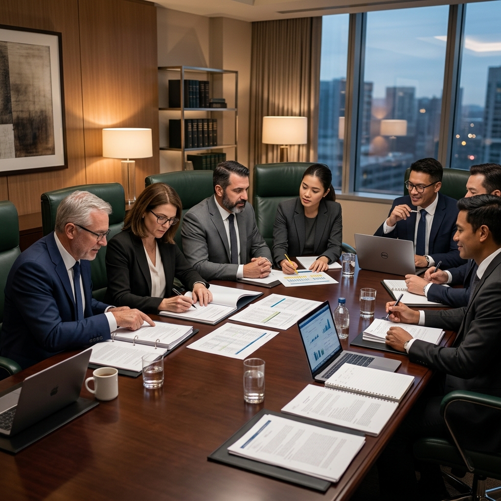 Equipo de profesionales y abogados corporativos